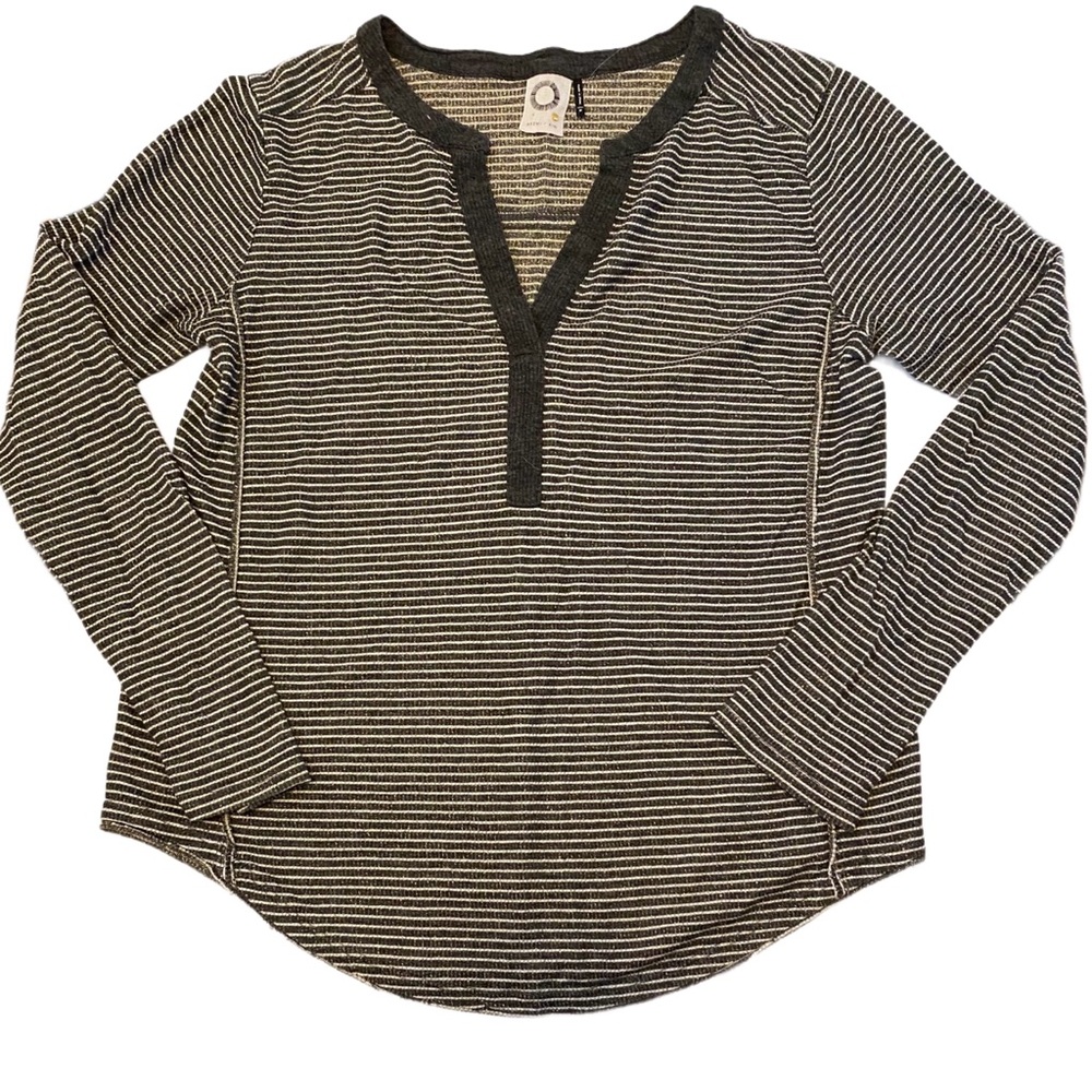 Akemi + Kin Striped Black and White Long Sleeve Top